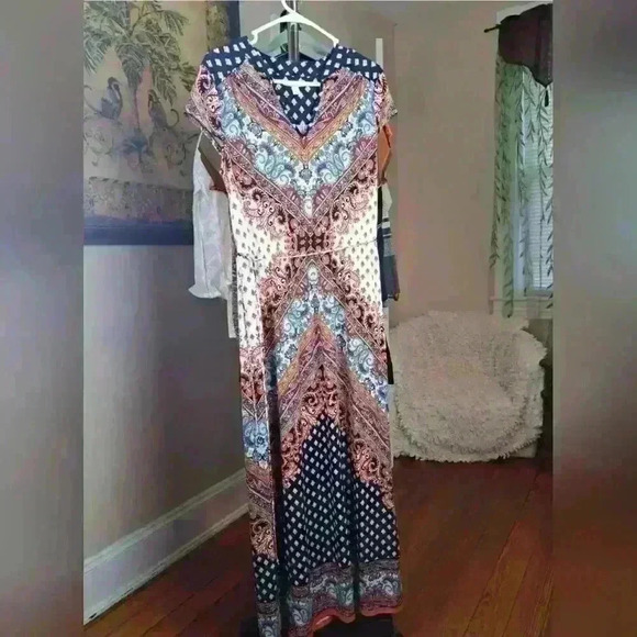 CB established 1962 Multicolor Paisley Long Dress Size M - Picture 2 of 9